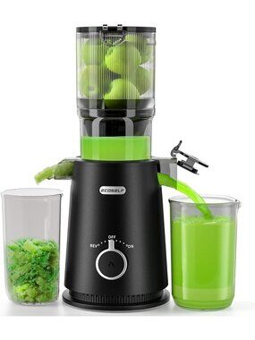 Ecoself Big Mouth Slow Juicer SJ-050C 200W Black Includes Juicer & Pulp Cups